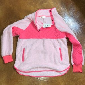 Neon Hot Pink Sherpa Pullover Medium